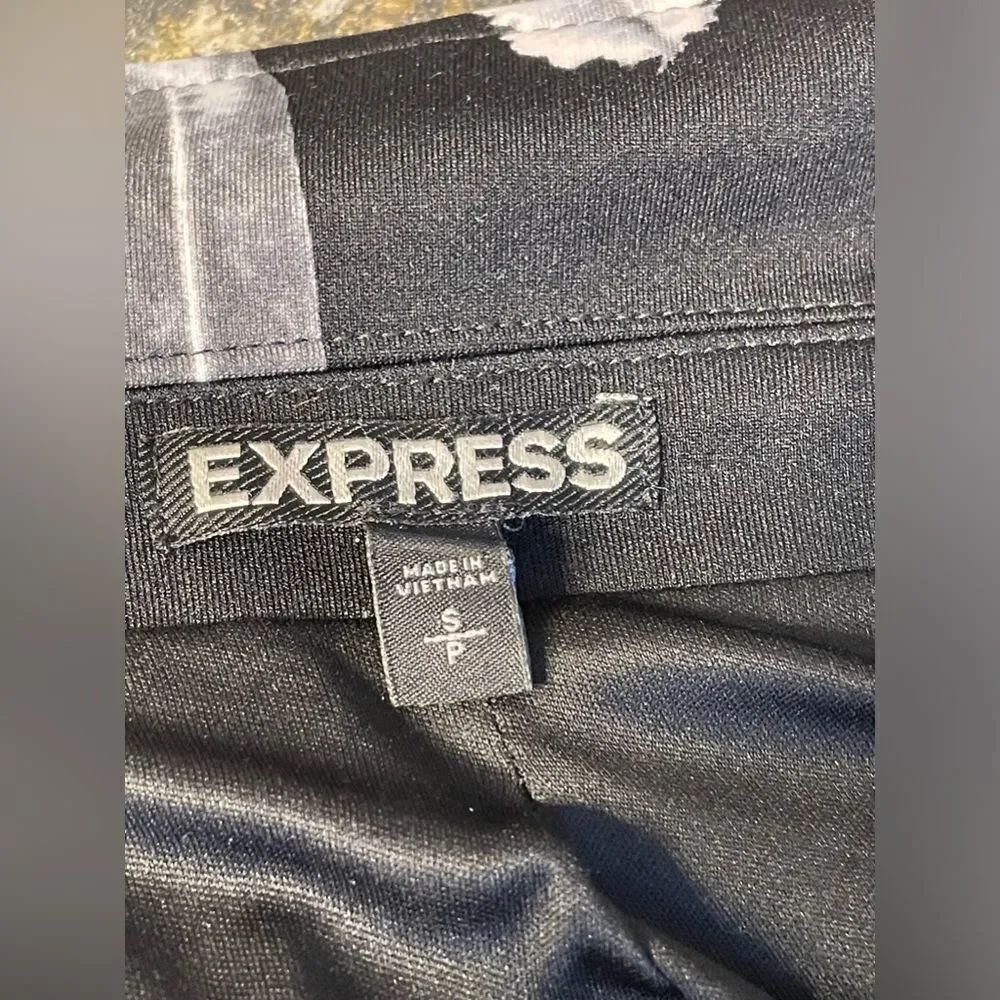 EXPRESS Feather Pattern Motorcycle Zipper Jacket S - Picture 6 of 7